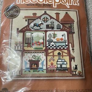 Source Unknown Needlepoint 1890's Doll House Kit